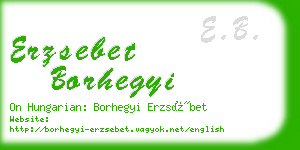 erzsebet borhegyi business card